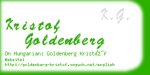 kristof goldenberg business card